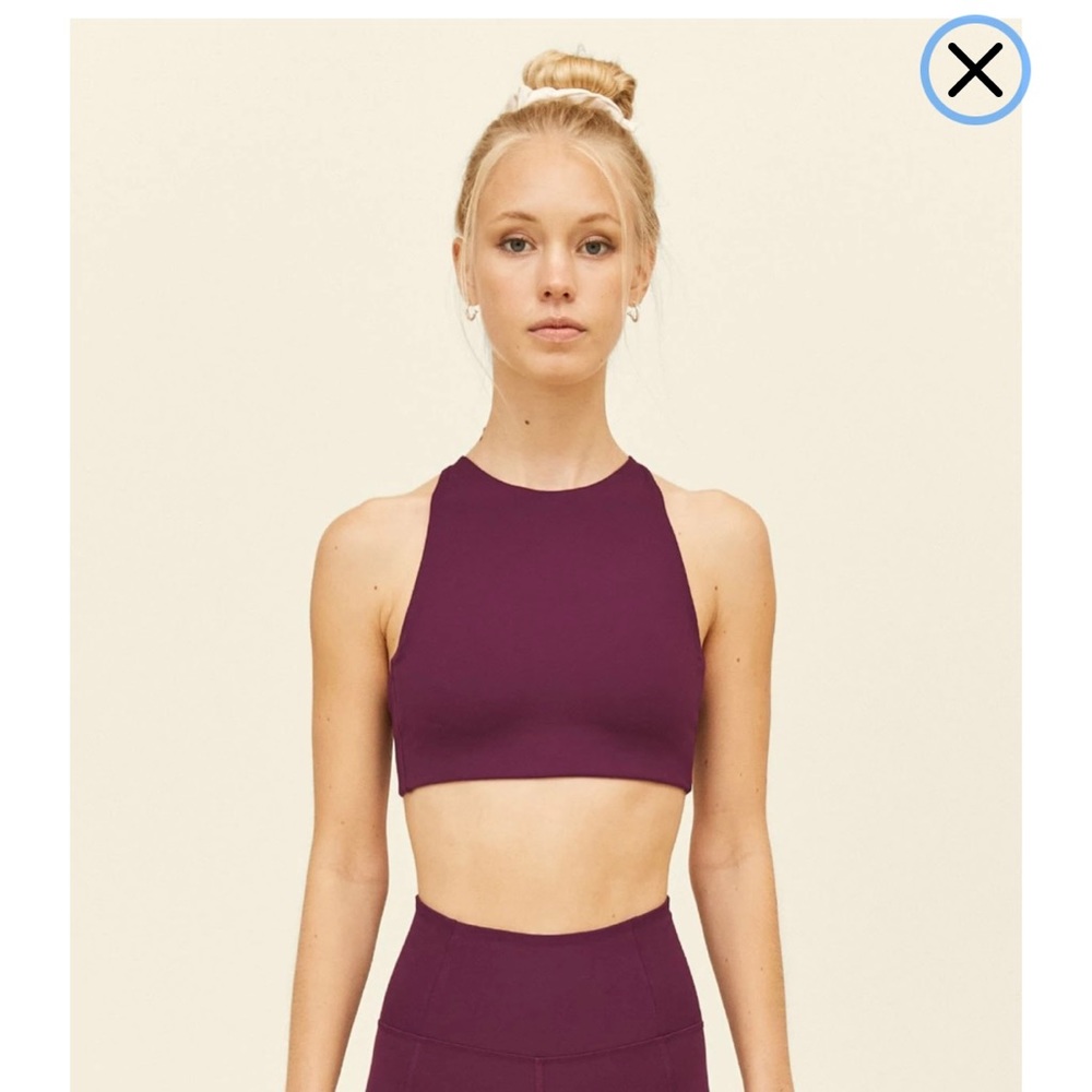 NWOT Plum Topanga Halter Bra - Girlfriend Collective